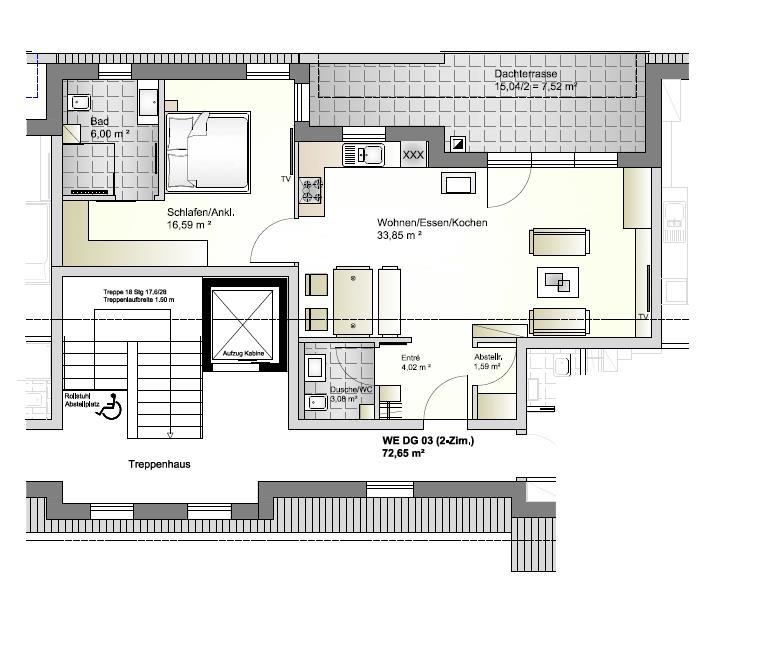 Grundriss Dachgeschosswohnung Fischbachtal| Niedernhausen