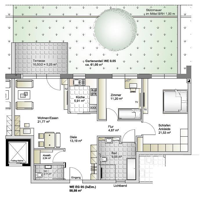Grundriss Terrassenwohnung Fischbachtal| Niedernhausen