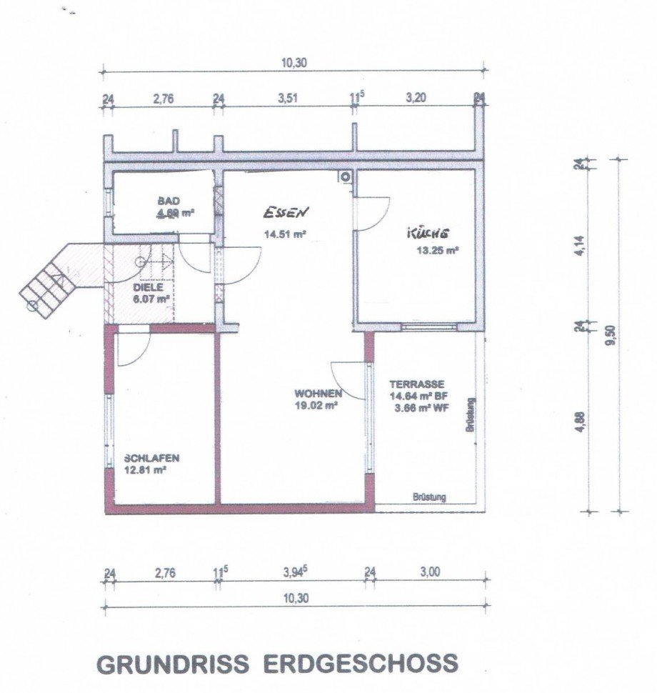 Grundriss-Erdgeschoss Wohnung Griesheim
