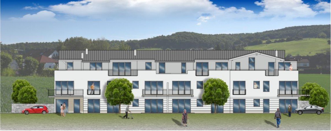 Schlossblick_Ansicht WEST Terrassenwohnung Fischbachtal| Niedernhausen
