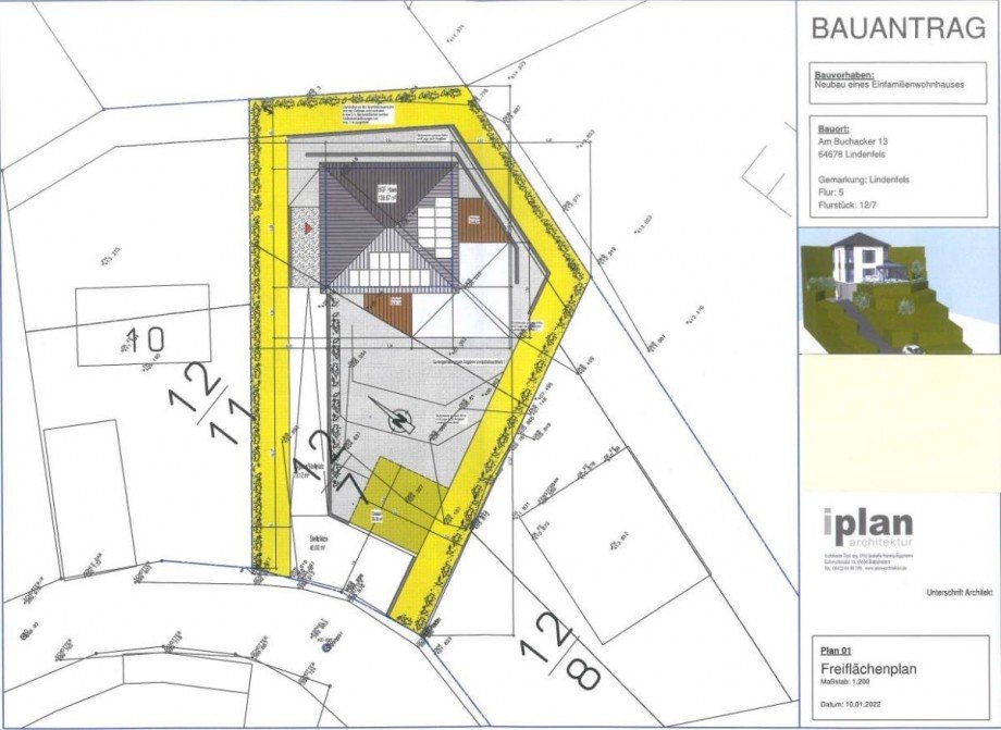 Freifl�chenplan Wohngrundst�ck Lindenfels