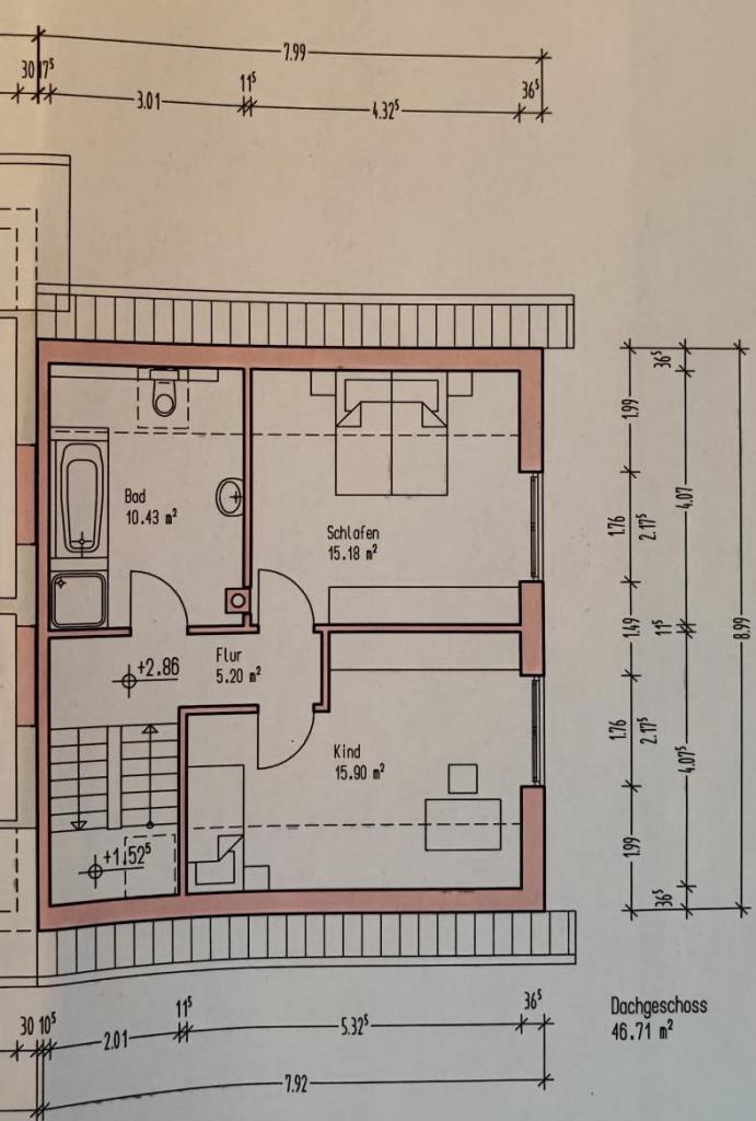 Obergeschoss Doppelhaush�lfte Gro�-Umstadt