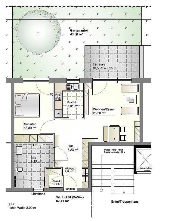 Grundriss Terrassenwohnung Fischbachtal| Niedernhausen