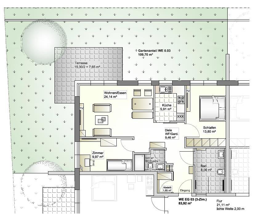 Grundriss Terrassenwohnung Fischbachtal| Niedernhausen