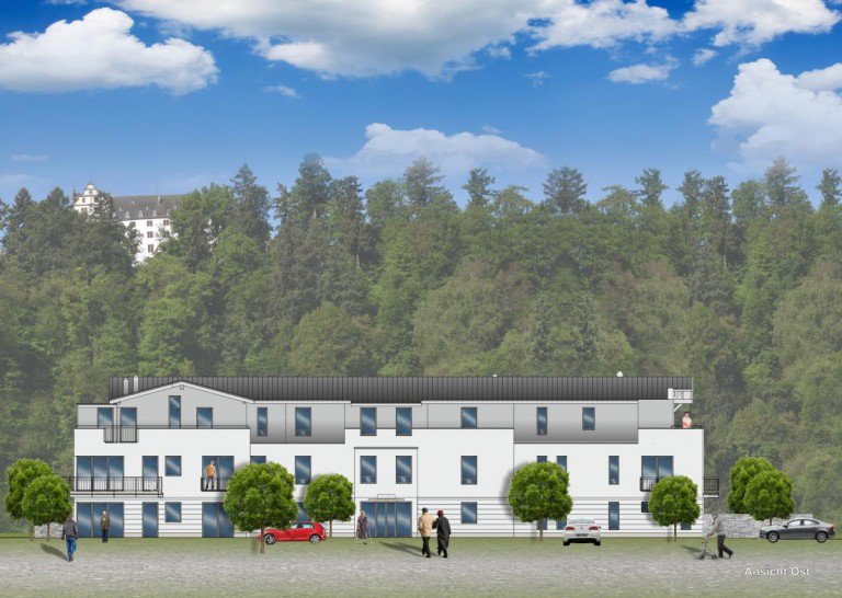 Schlossblick_Ansicht OST Fischbachtal| Niedernhausen Dachgeschosswohnung Seniorenwohnanlage Schlossblick leben mit schlossblick