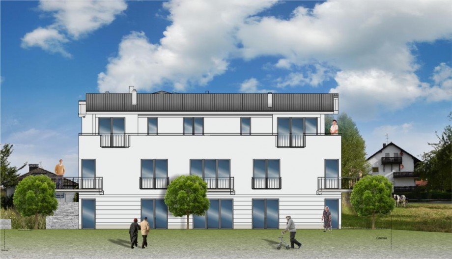 Schlossblick_Ansicht S�d Etagenwohnung Fischbachtal| Niedernhausen
