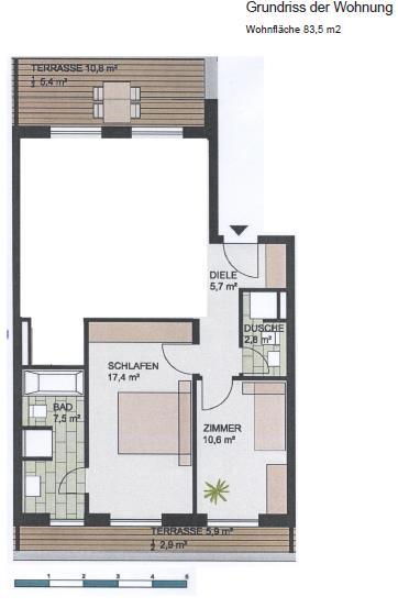 Grundriss Penthousewohnung Darmstadt