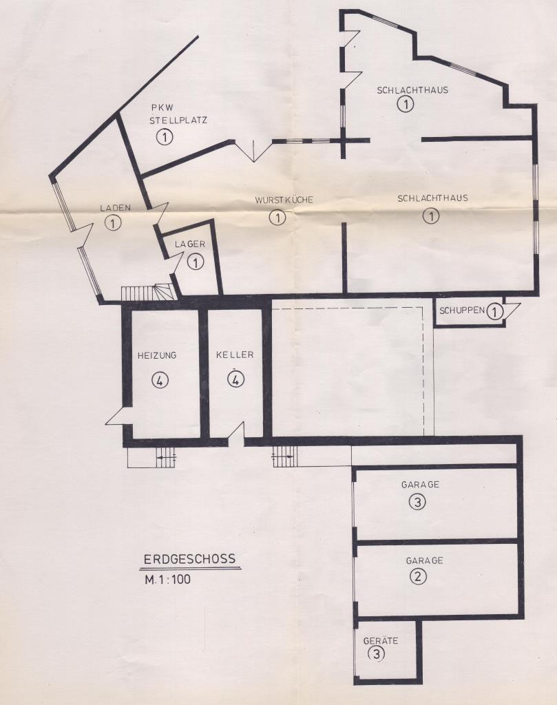Grundriss Einheit 1 Gewerbe Einfamilienhaus L�tzelbach