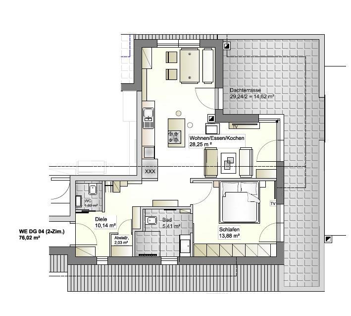 Grundriss Dachgeschosswohnung Fischbachtal| Niedernhausen