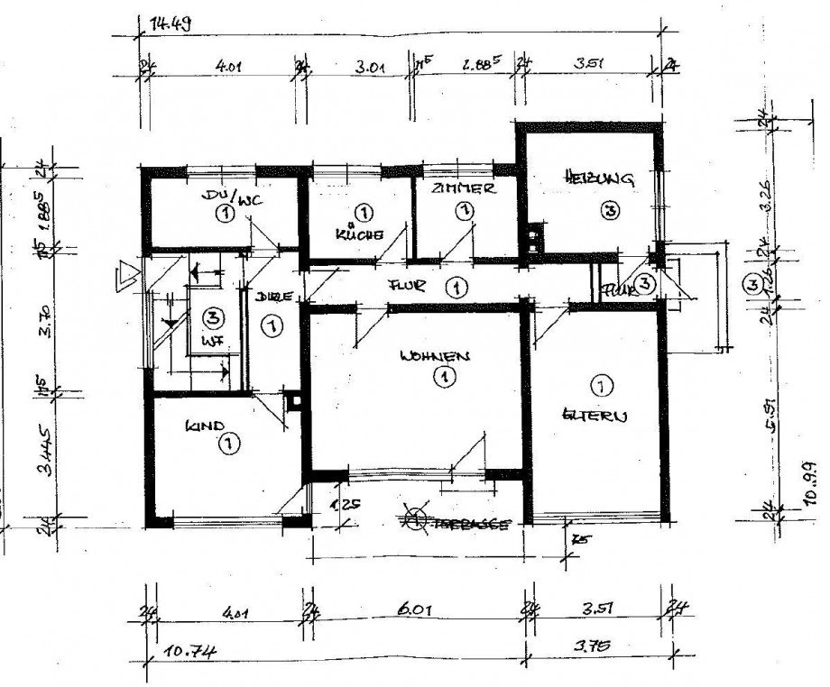 Grundriss UG Zweifamilienhaus L�tzelbach