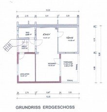 Grundriss-Erdgeschoss Moderne 2-Zimmer-Bungalow-Wohnung in ruhiger Lage von Griesheim