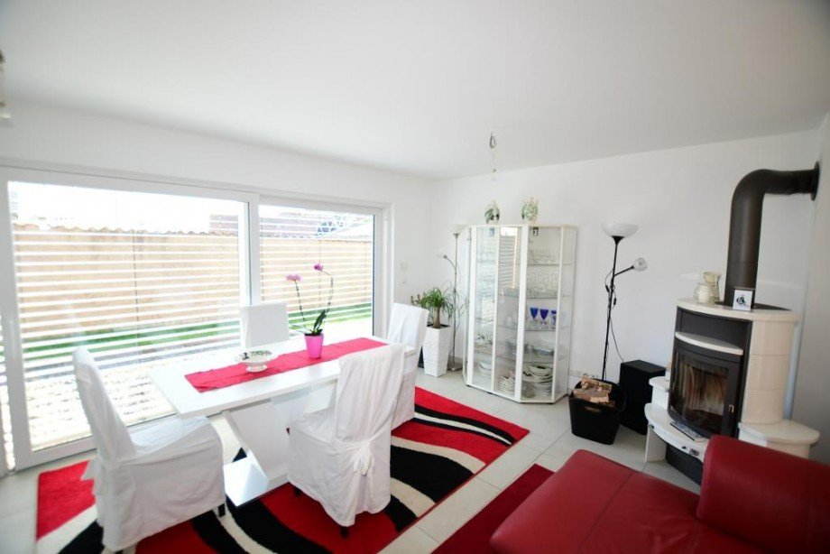 Essbereich mit Kaminofen Haus Otzberg