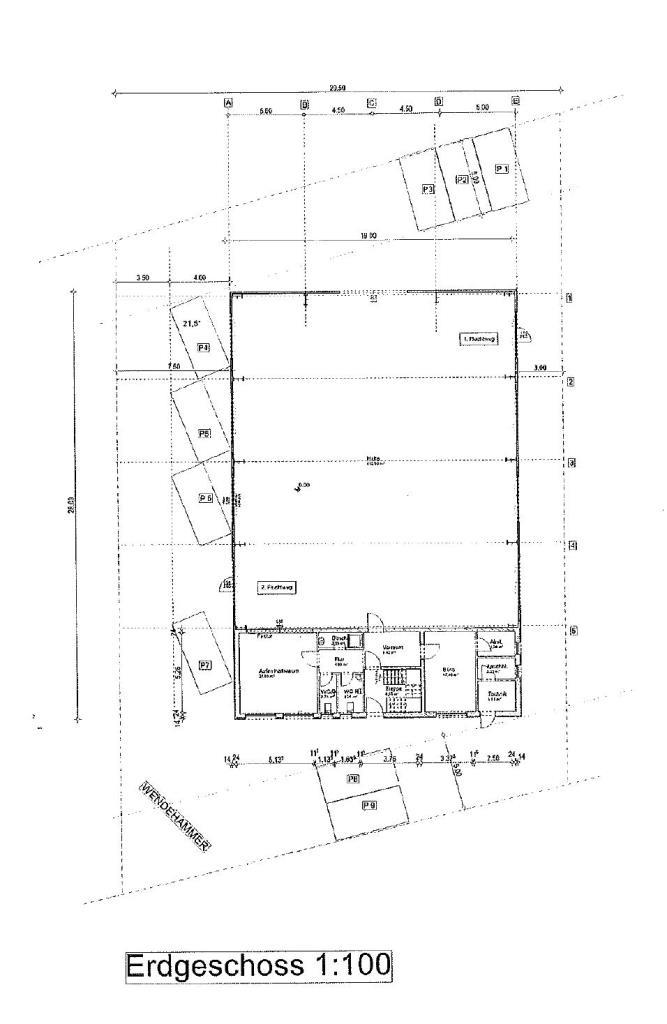 Grundriss EG Halle Babenhausen