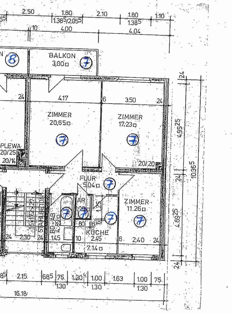 Grundriss WHG 7 Etagenwohnung Gro�-Zimmern
