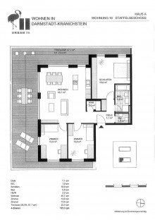 Grundriss der Wohnung Top 4-Zimmer Penthouse-Wohnung in Darmstadt