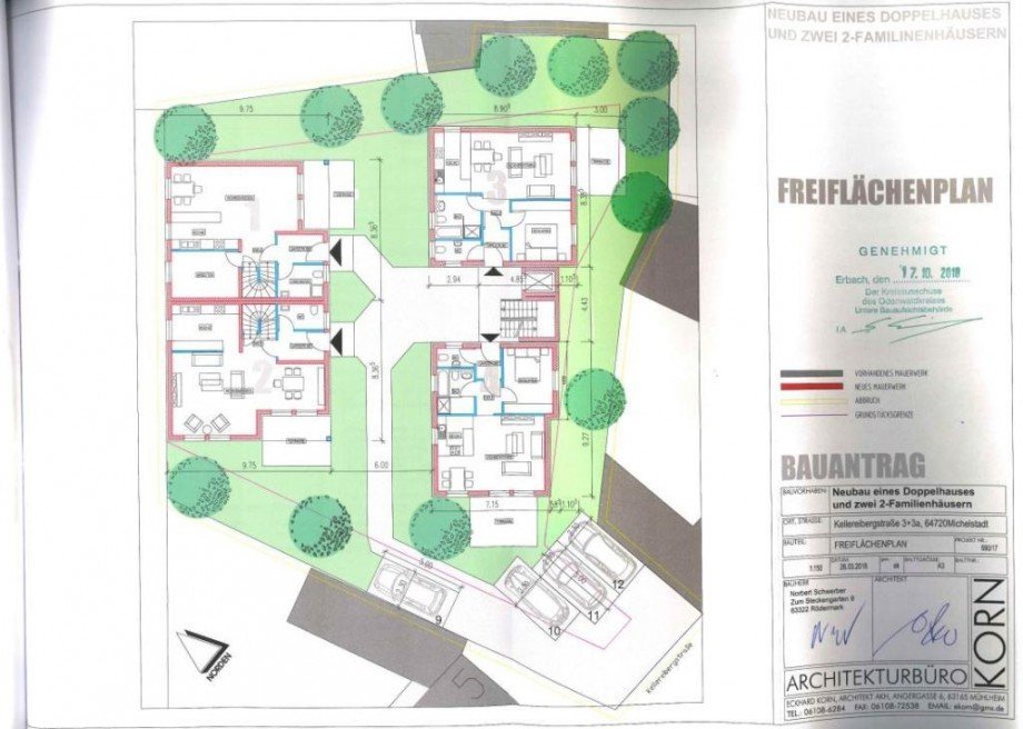 Freifl�chenplan Mehrfamilienhaus Michelstadt